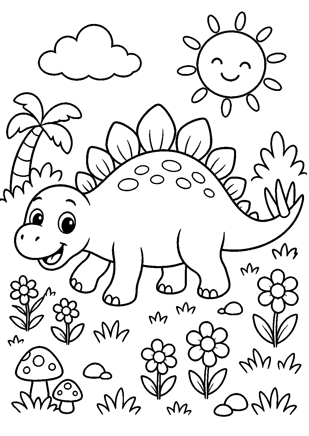 Brontosaurus Leaves Coloring Page
