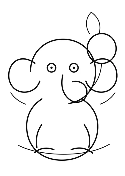 Baby Elephant Coloring Page